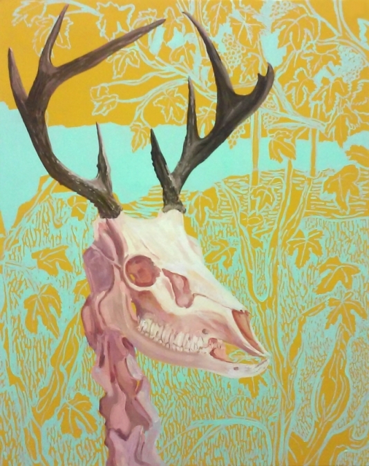 Le cerf et la vigne - 92 x 73 cm