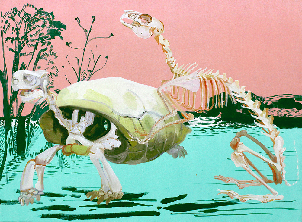 Le lièvre et la tortue - 100 x 74 cm