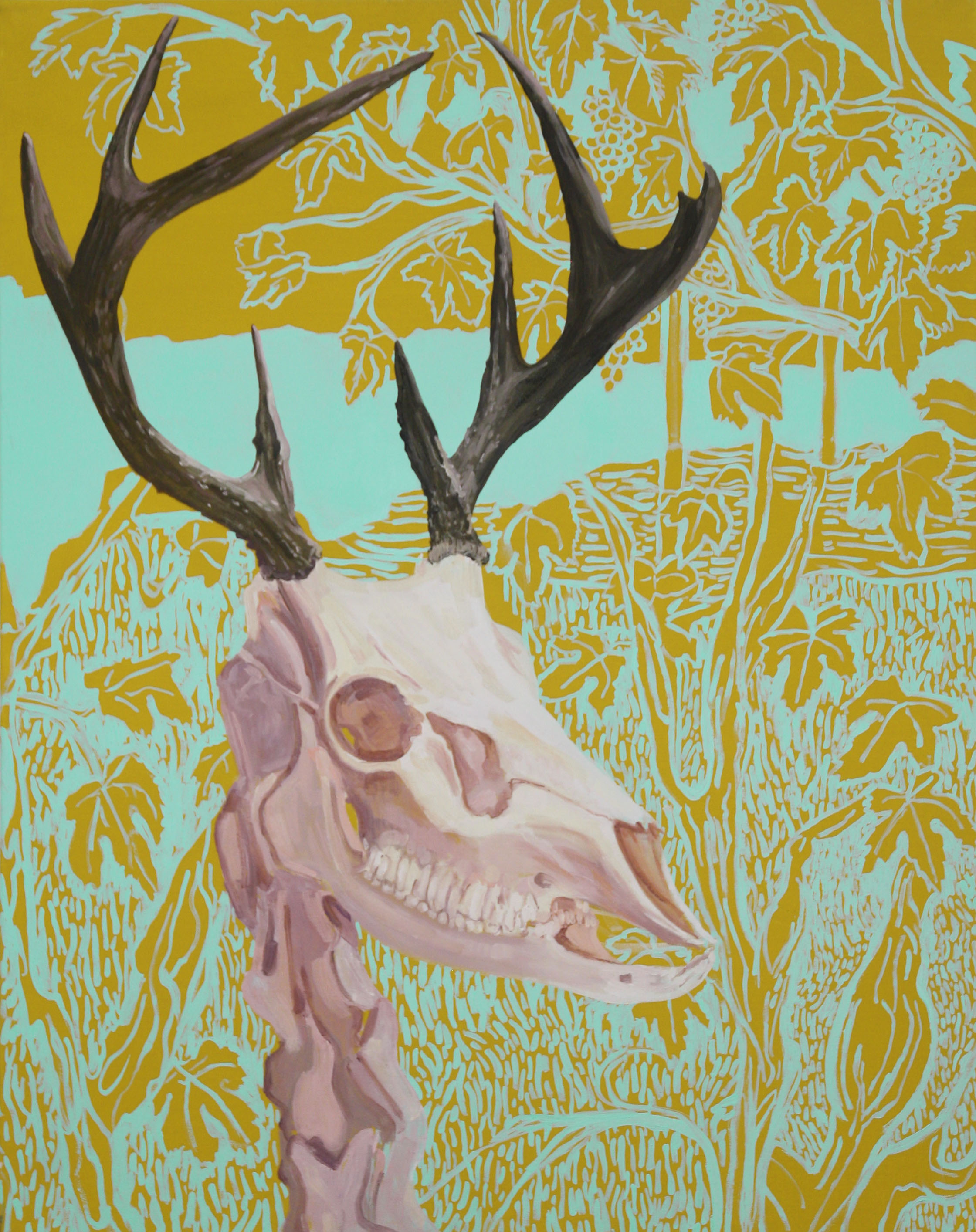 Le cerf et la vigne - 92 x 73 cm