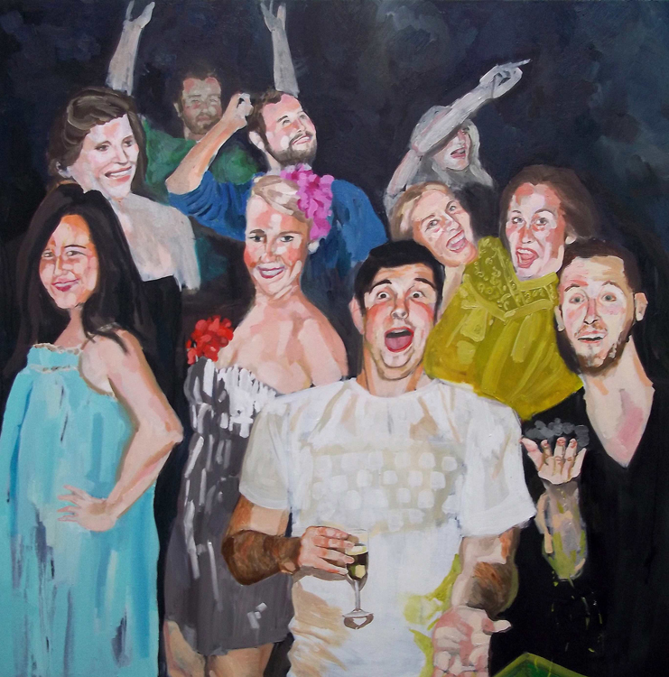 Party-oil on canvas - 122 x 122 cm
