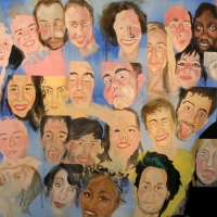 Les idiots- oil on canvas- 200 x 102 cm