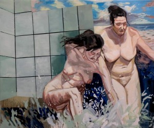 Bathroom on the beach, oil on cancas,120 x 100 cm, available in the gallery " Paris, chez moi "