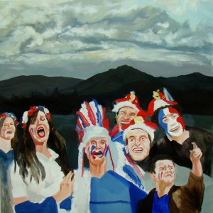 Supporters 2, oil on canvas, 120 x 120 cm