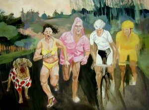 Tour de France 1, oil on canvas, 160 x 140 cm